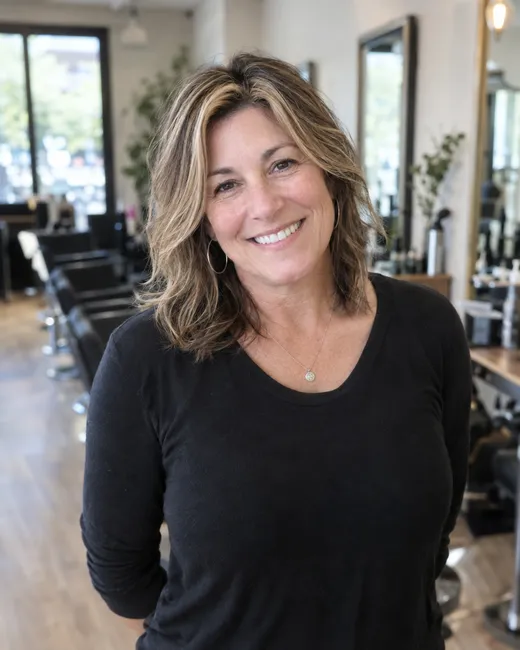 A salon owner in her salon
